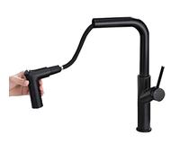 Kitchen Sink Faucet with Pull Out Spray Black Hot Water and Cold Water Rotating Brass Multifunction Kitchen Mixer Faucet-A