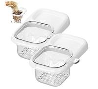 Kitchen Sink Hanging Strainer with Suction Cup, Automatic Dumping Sink Strainer Basket Hanging Drain Basket, Anti-Clogging, Easy to Clean, for Kitchen Foods Waste (White,2pcs)