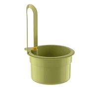Kitchen Sink Strainer Basket, Food Catcher Drain Rack, Triangular Sink Sneakers with 10 Inches Width, Storage Drainer for Washing Pasta, Vegetable, Frutta, Bathroom, Home, White Green