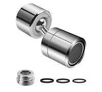 Kitchen Sink Tap Aerator Her Kindness 360° Swivel Tap Aerator Water Faucet, Dual Swivel Angle Changing Freely Tap for Kitchen Bathroom Taps with M22 External Thread or M24 internal Thread