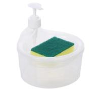 Kitchen Soap Dispenser - Refillable 2 in 1 Dishwashing Liquid Pump, Sponge Holder Organizer, Sink Accessory | Kitchen, Home, Appartamento, Dorm, Cleaning, Daily Use, Washing Up