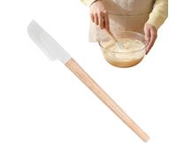 Kitchen Spatula, 23cm Heat Resistant Silicone Tool, Food-Grade Baking Supply, 20g, Wooden Handle, for Bread, Cake, Salad, Butter, Jam, Home, Restaurant, Bakery, Camping