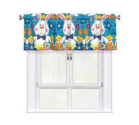 Kitchen Spring Happy Easter Holiday Print - Tenda mantovana con stampa pasquale 137 x 45 cm, semi trasparente, 1 pannello, tende corte per camera da letto e bagno
