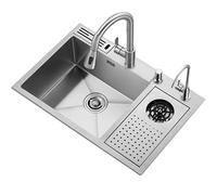 Kitchen Stainless Steel with Water Drainer Sewer Pipe Cup Washer Inlet Pull The Faucet(70 * 46CM)
