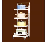Kitchen Storage nizer - Carrello con 4 ripiani bianchi, versatile scolapiatti e cassetto nizer per uno spazio di cottura efficiente, perfetto per uso domestico e ristorante
