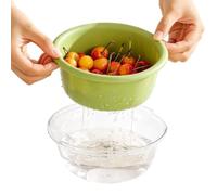 Kitchen Strainer - Double Layer Colander | 16.5cm Fruit & Veggie Washer