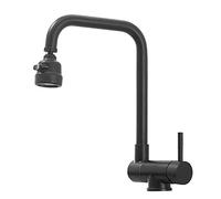Kitchen Tap Folding Inside Window Mixer Tap for Kitchen Sink Hot and Cold Sink Swivel Stainless Steel Kitchen Sink Faucet-Black