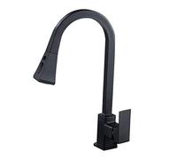 Kitchen Taps with Pull Out Spray Hot and Cold Retractable Brass 360° Rotation Two Functions Kitchen Sink Faucet-Chrome