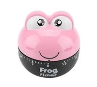 Kitchen Timer | 1-55 Minute Mechanical Cooking Timer for Baking/Frying/Boiling | Cute Animal Shape ABS Timer with Bell Alarm | No Batteries Needed (Pink)