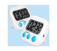 Kitchen Timer; 2 Pack Digital Kitchen Timer Big Digits; Loud Alarm; Magnetic Backing; Stand; for Cooking Baking(White)