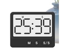 Kitchen Timer - Magnetic Digital Timer for Cooking and Baking | Silent Countdown Timepiece with Clear Display, Easy Operations for Home School Dorm Apartment Student Sports, 6.3x4.6x1cm Black White