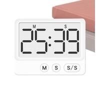 Kitchen Timer - Magnetic Digital Timer for Cooking and Baking | Silent Countdown Timepiece with Clear Display, Easy Operations for Home School Dorm Apartment Student Sports, 6.3x4.6x1cm Black White
