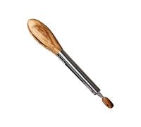 Kitchen Tongs Set, Barbecue Cooking Tool, Olive Wood Handle with Steel Grip, Heat Resistant Build for Food Serving, Salad Tongs and Grilling Use, BBQ Cooking Utensil