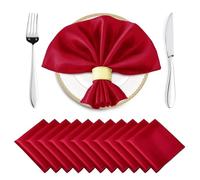 Kitchen Tovaglioli Stoffa 12 Pack 30x30cm Satin Cloth Napkins, Silky Wedding, Luxury Dining Table For Birthday Holiday Party