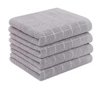 Kitchen Towels Checkered Designed Super Absorbent Dish Towels Soft Cleaning Cloth(4pcs 34x72cm-03)