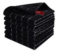 Kitchen Towels Checkered Designed Super Absorbent Dish Towels Soft Cleaning Cloth(6pcs 33x33cm-01)