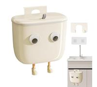 Kitchen Trash Can, Cute Bathroom Waste Basket with Lid for Easy Garbage Disposal, Fun Eyes and Legs Design for Wall Mount or Under Sink, Bedroom RV Bathroom Decoration