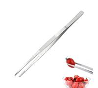 Kitchen Tweezers - 12-Inch Barbecue Clip for Serving | Stainless Steel with Serrated Tips, Professional Plating Tongs for Food, BBQ, Grilling and Party