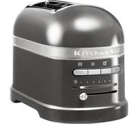 Kitchenaid tostapane - Artisan - Toaster 2 fette con scomparti extra-large e pinze autocentranti - Macchina per Toast con 7 Livelli di Doratura - Retro - Argento medaglia