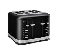 KitchenAid 5KMT4109EBM - Tostapane per 4 fette, funzionamento manuale, 7 livelli di doratura, fessure extra larghe (3,2 cm), alloggiamento interamente in metallo, funzione scongelamento, bagel e