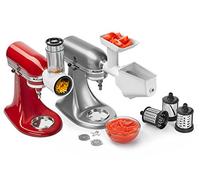 Kitchenaid 5KSMFPPC Kit di 3 Accessori, Acciaio Inossidabile, Bianco