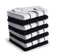 KitchenAid Albany Geschirrtuch-Set, 8 St ck, Onyxschwarz/Wei , 30,5 x 30,5 cm