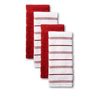 KitchenAid Albany Kitchen Towel Set, Set of 4, Passion Red