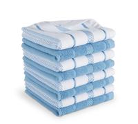 KitchenAid Albany, set da 8 strofinacci blu velluto/bianco, 30,5 x 30,5 cm