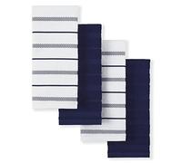 KitchenAid Albany - Set di 4 asciugamani da cucina, blu cobalto/bianco, 40,6 x 66 cm