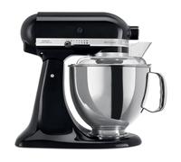 KitchenAid Artisan Planetaria 4,7L con Ciotola 3L Nero onice | Dalla pasta madre alle meringhe con 5 accessori e frusta a bordo flessibile; design iconico in metallo resistente