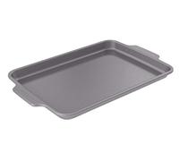 KitchenAid Bakeware - Teglia antiaderente in acciaio alluminato, senza PFA, 33 x 22,5 cm, adatta al forno, lavabile in lavastoviglie, colore: grigio