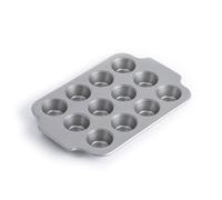 KitchenAid Bakeware Teglia per Mini Muffin da 12 Stampi in Acciaio Alluminato Antiaderente Senza PFAS, Sicuro al Forno, Lavabile in Lavastoviglie, Grigio