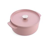 KitchenAid Cast Iron Cocotte in Ghisa Smaltata con Coperchio, Ø 26cm, Rotonda, 5,2L, 6kg, Alta Qualità e Durevole, Cuocere, Friggere, Senza PFAS, Induzione, Manico Ergonomico, Forno 260°C, Rosa Secca