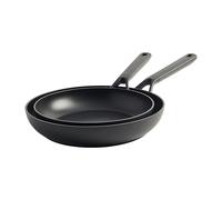 KitchenAid Classic Forged Aluminium Set di Padelle in Alluminio duro anodizzato Senza PFAS Ceramica antiaderente, 24cm e 28cm, Adatte a Tutti i Tipi di Fornelli, Induzione, Forno e Lavastoviglie, Nero
