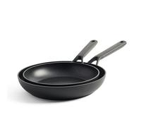KitchenAid Classic Forged Aluminium Set di Padelle in Alluminio duro anodizzato Senza PFAS Ceramica antiaderente, 24cm e 28cm, Adatte a Tutti i Tipi di Fornelli, Induzione, Forno e Lavastoviglie, Nero