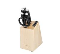 KitchenAid Classic Set di Coltelli da 6 Pezzi con Blocco, Coltelli da Cucina Affilati in Acciaio Giapponese ad Alto Tenore di Carbonio e Supporto in Betulla