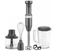 KITCHENAID - Frullatore ad Immersione 5KHBV83 con Potenza 180 Watt + Accessori Bicchiere Tritatutto Frusta Colore Grigio Antracite