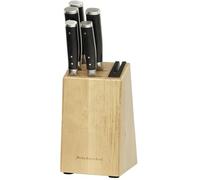 KitchenAid Gourmet Set di coltelli da 5 pezzi in acciaio giapponese con affilatore e blocco in legno di betulla