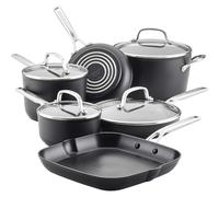 KitchenAid Hard Anodized Induction antiaderenti/Set di pentole e padelle, Alluminio, Nero Opaco