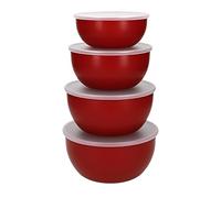 KitchenAid KQG176OSERE Ciotole con Coperchio, 4 Pezzi, Plastic, Rosso