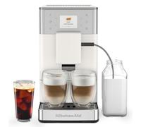 KitchenAid KF3 Macchina da caffè automatica 5KES8453 con funzione di caffè Iced, macina IntelliGrind, sistema AutoMilk, 15+ ricette, display a colori da 6 cm, 15 - 18 bar, bianco Porcelain