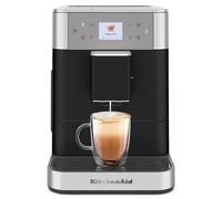 KitchenAid Macchina da caffè espresso automatica - KF6-15 ricette, montalatte automatico, 4 profili utente, design in metallo, silenziosa e veloce - Ghisa nero