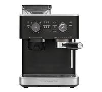 KitchenAid Macchina da caffè espresso semiautomatica con macinino integrato - 15 impostazioni di macinatura, controllo PID, pompa 15 bar, beccuccio vapore e design in acciaio inox - Ghisa nero
