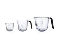 KitchenAid Misurini universali angolati, set di 3 misurini in plastica per cucinare e cuocere al forno, neri, da 250 ml, 500 ml e 1000 ml