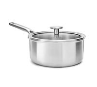 KitchenAid MultiPly 3PLY Pentola in Acciaio Inox senza PFAS con Coperchio in Vetro, 20 cm/3,11 L Triply, Multiclad, Induzione, Forno fino a 220°C, Lavastoviglie, Argento