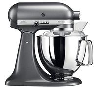 Kitchenaid Planetaria - Artisan - Robot da Cucina con testa inclinabile e 7 accessori - 4.8 L - Color Argento medaglia