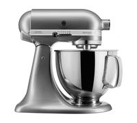 Kitchenaid Planetaria - Artisan - Robot da Cucina con testa inclinabile e 7 accessori - 4.8 L - Impastatrice - Color Argento placcato