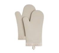 KitchenAid Ribbed Soft Silicone Oven Mitt Set, 7"x13", Milkshake 2 Count
