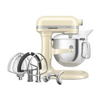 KitchenAid Robot da Cucina - Artisan - Robot da cucina multifunzione con ciotola sollevabile - Con 5 accessori in acciaio inox - 6,6L - Crema
