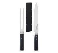KitchenAid Set da taglio da 2 pezzi, composto da forchetta e coltello da taglio con lame in acciaio inossidabile, manici ergonomici nero opaco, lavabile in lavastoviglie